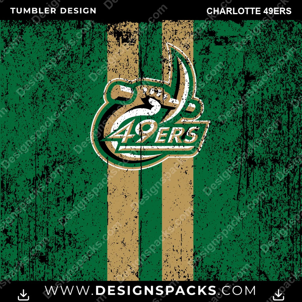 College Sport Grunge Style Charlotte 49ers NCAA College Sport Tumbler Digital Wrap Design Download