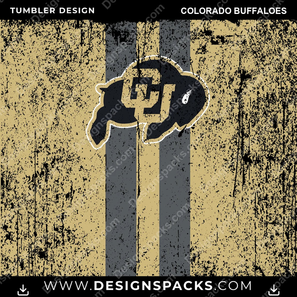 College Sport Grunge Style Colorado Buffaloes NCAA College Sport Tumbler Digital Wrap Design Download