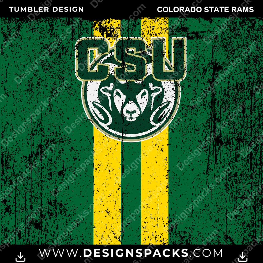 College Sport Grunge Style Colorado State Rams NCAA College Sport Tumbler Digital Wrap Design Download