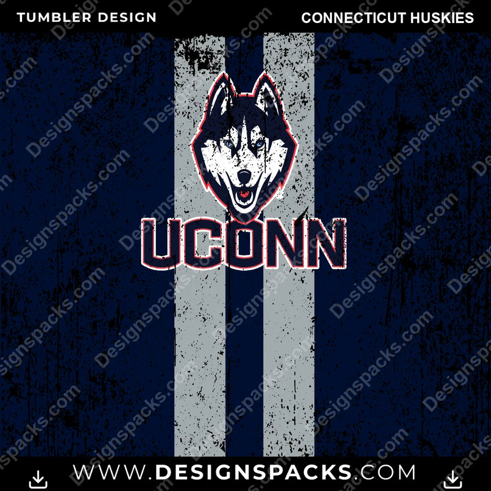 College Sport Grunge Style Connecticut Huskies NCAA College Sport Tumbler Digital Wrap Design Download