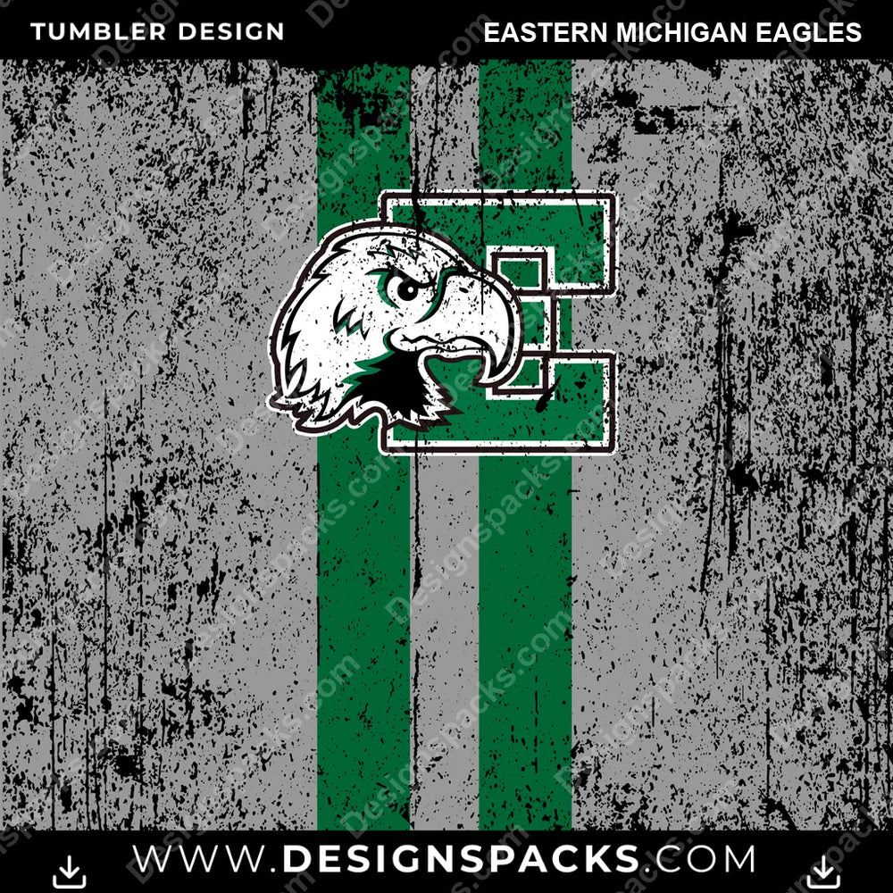 College Sport Grunge Style Eastern Michigan Eagles NCAA College Sport Tumbler Digital Wrap Design Download