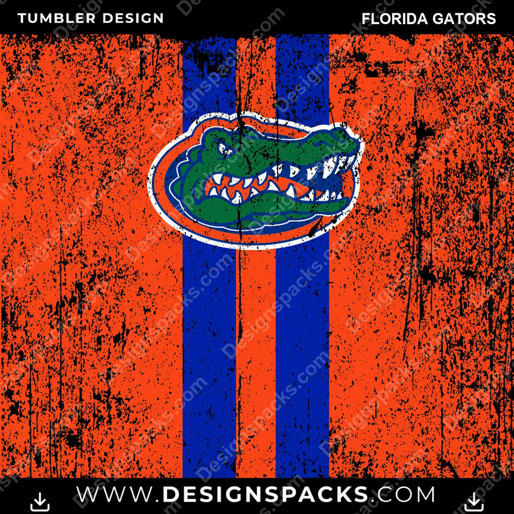 College Sport Grunge Style Florida Gators NCAA College Sport Tumbler Digital Wrap Design Download