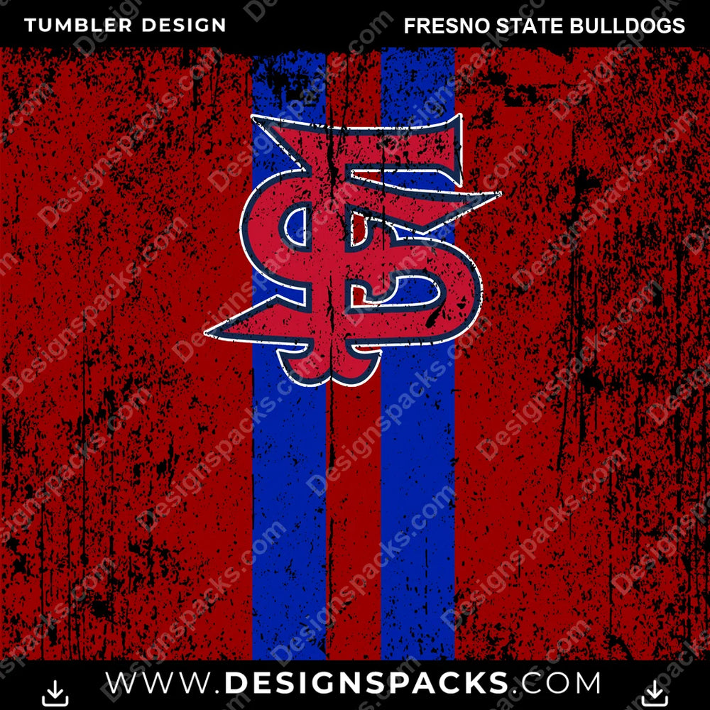 College Sport Grunge Style Fresno State Bulldogs NCAA College Sport Tumbler Digital Wrap Design Download