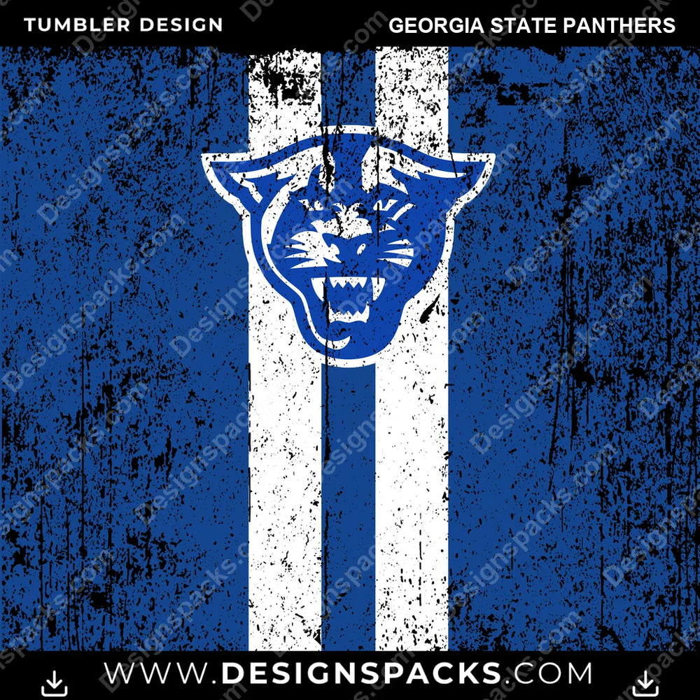 College Sport Grunge Style Georgia State Panthers NCAA College Sport Tumbler Digital Wrap Design Download