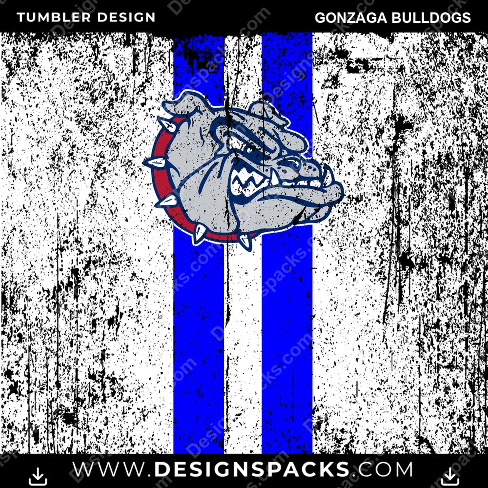 College Sport Grunge Style Gonzaga Bulldogs NCAA College Sport Tumbler Digital Wrap Design Download