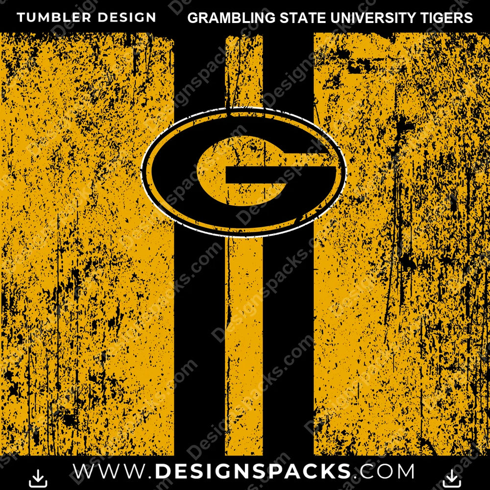 College Sport Grunge Style Grambling State University Tigers NCAA College Sport Tumbler Digital Wrap Design Download
