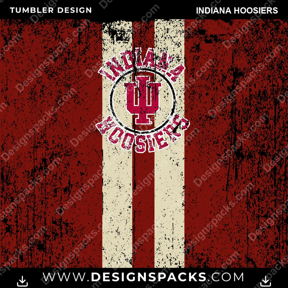 College Sport Grunge Style Indiana Hoosiers NCAA College Sport Tumbler Digital Wrap Design Download