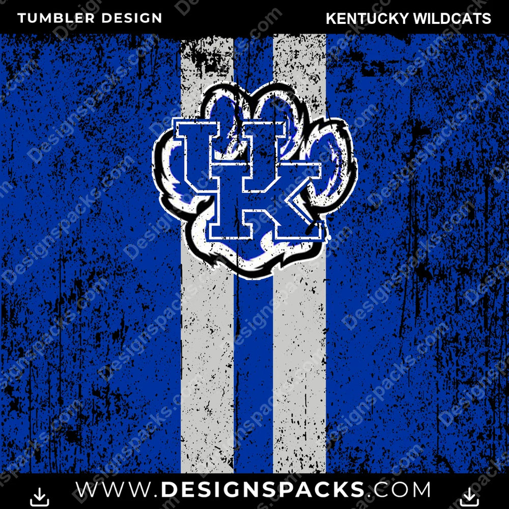 College Sport Grunge Style Kentucky Wildcats NCAA College Sport Tumbler Digital Wrap Design Download