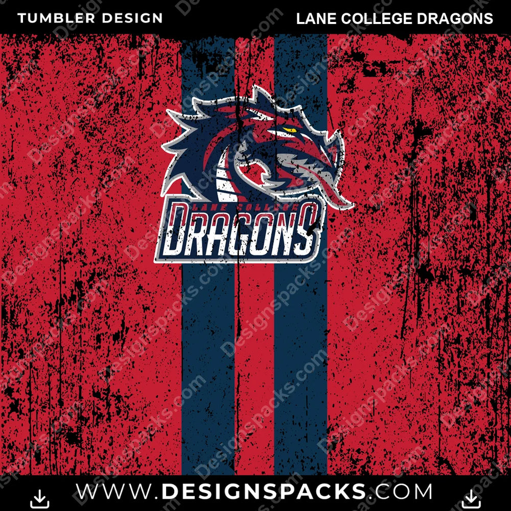 College Sport Grunge Style Lane College Dragons NCAA College Sport Tumbler Digital Wrap Design Download