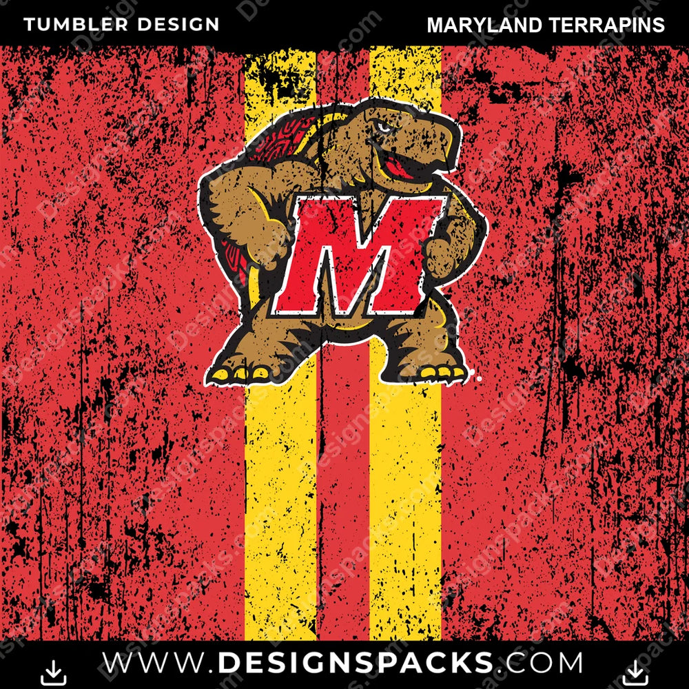 College Sport Grunge Style Maryland Terrapins NCAA College Sport Tumbler Digital Wrap Design Download