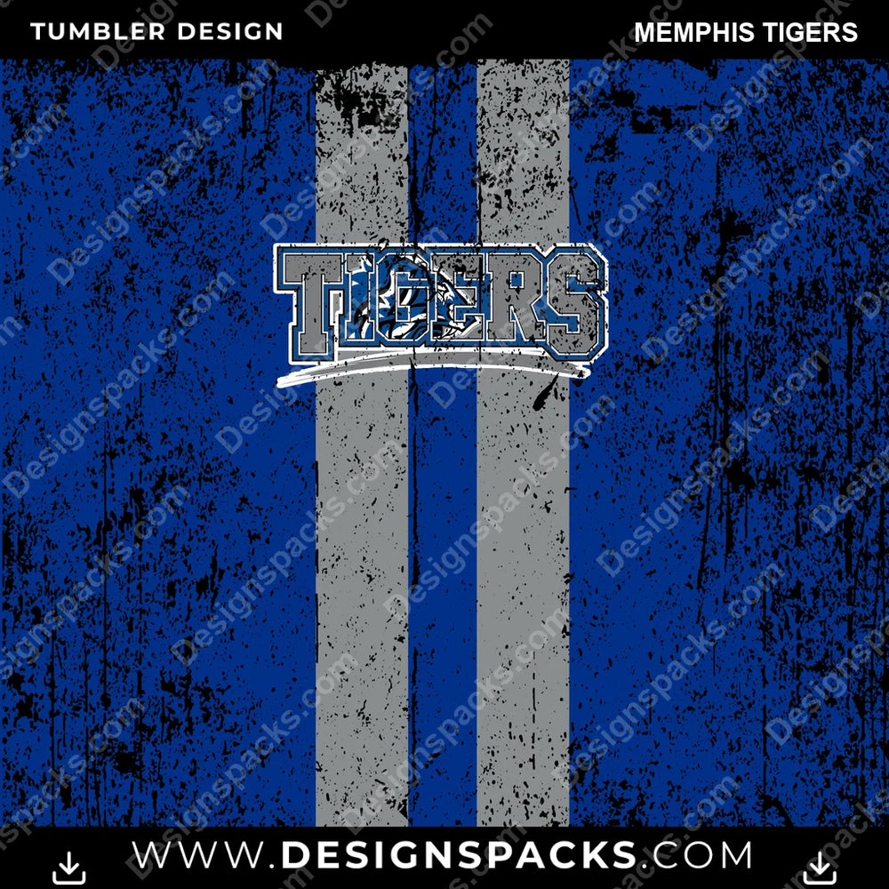 College Sport Grunge Style Memphis Tigers NCAA College Sport Tumbler Digital Wrap Design Download