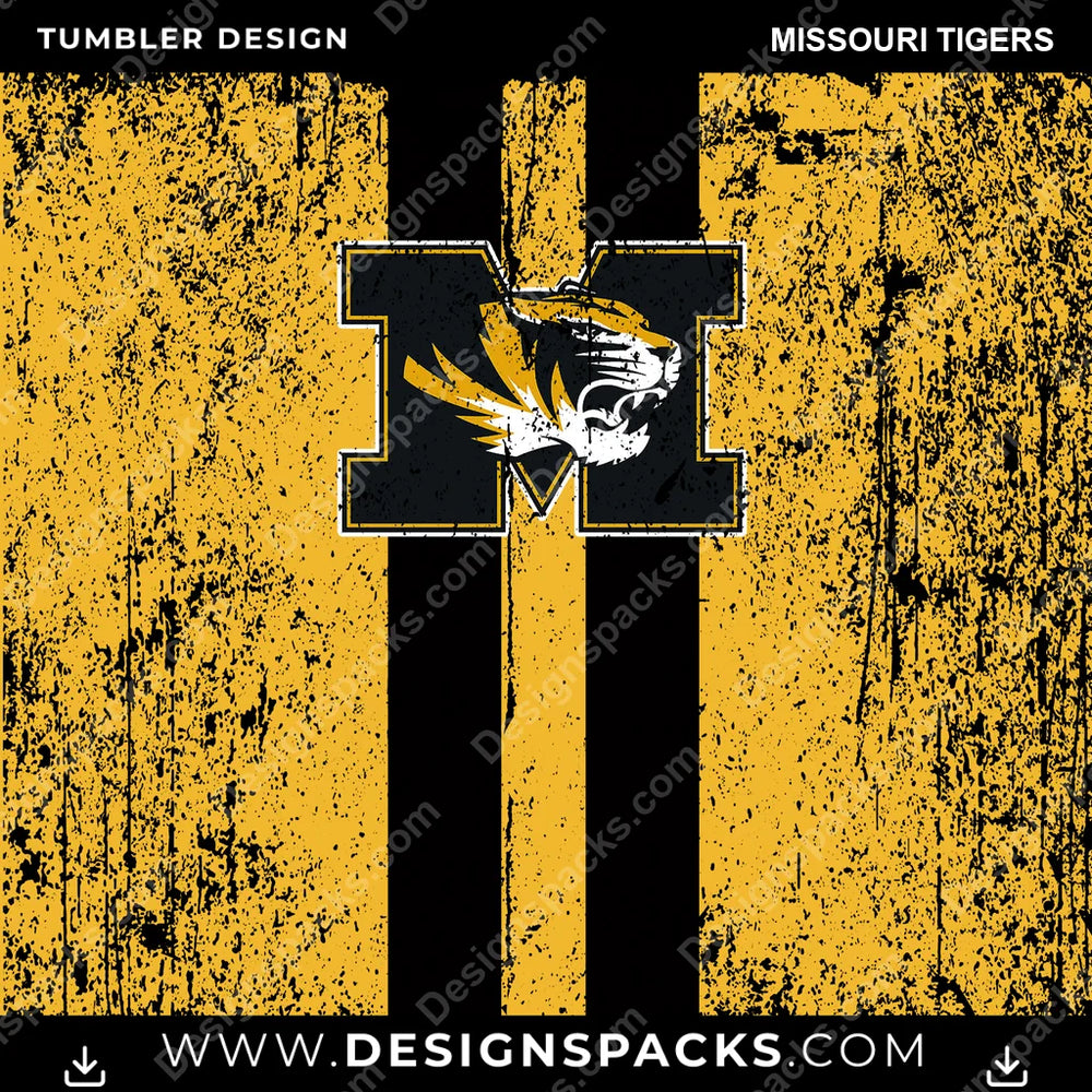 College Sport Grunge Style Missouri Tigers NCAA College Sport Tumbler Digital Wrap Design Download