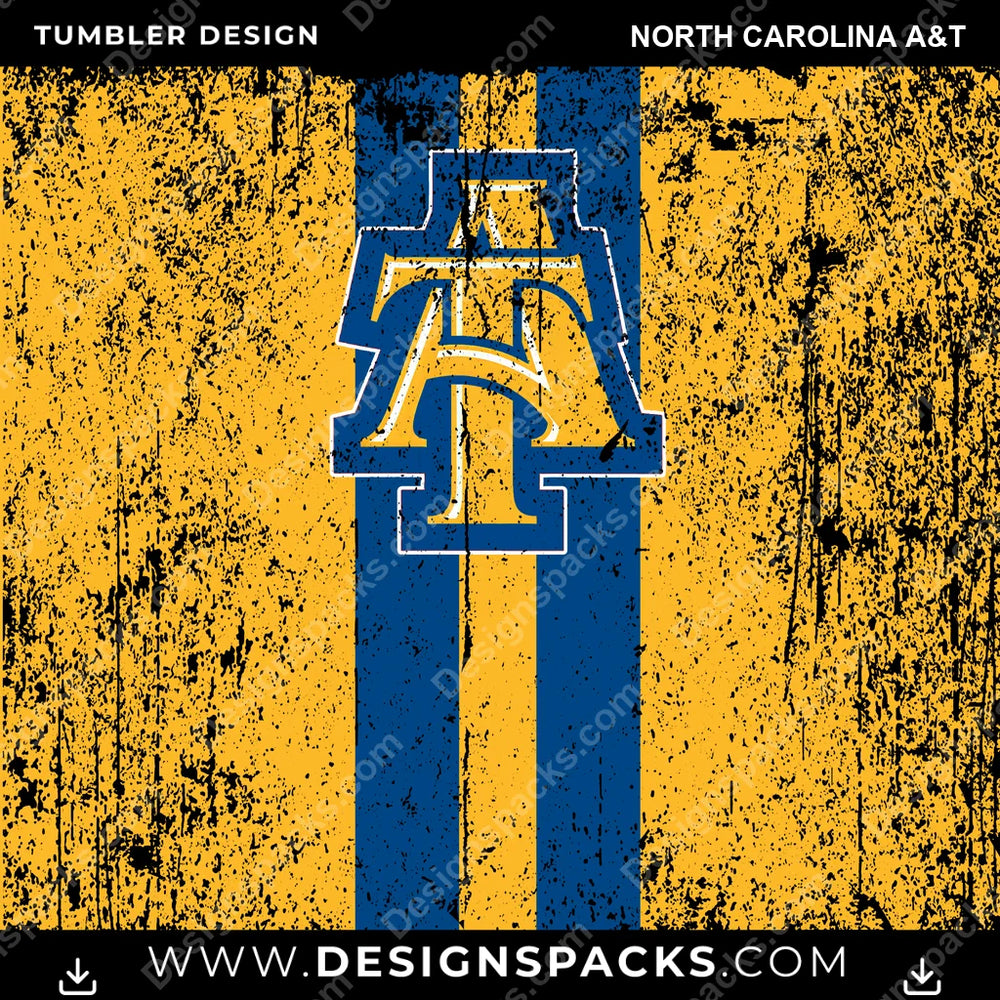 College Sport Grunge Style North Carolina A&T NCAA College Sport Tumbler Digital Wrap Design Download