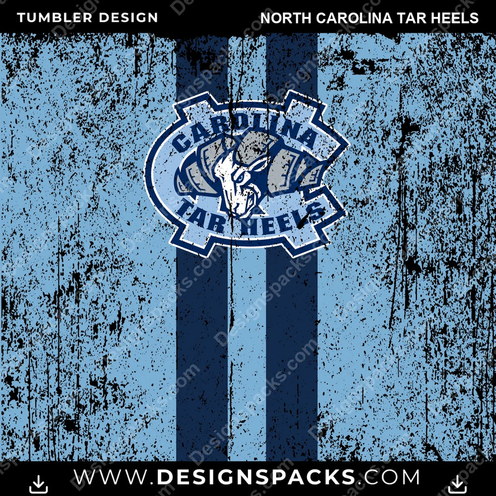College Sport Grunge Style North Carolina Tar Heels NCAA College Sport Tumbler Digital Wrap Design Download