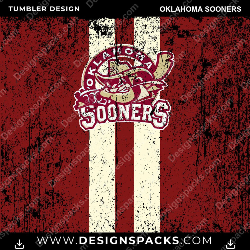 College Sport Grunge Style Oklahoma Sooners NCAA College Sport Tumbler Digital Wrap Design Download