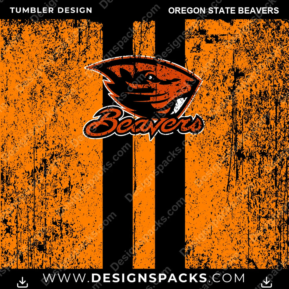 College Sport Grunge Style Oregon State Beavers NCAA College Sport Tumbler Digital Wrap Design Download