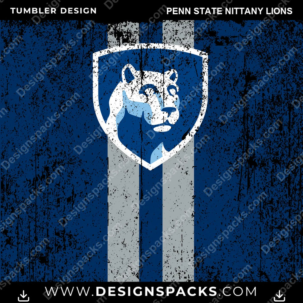 College Sport Grunge Style Penn State Nittany Lions NCAA College Sport Tumbler Digital Wrap Design Download