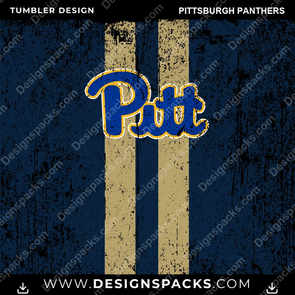 College Sport Grunge Style Pittsburgh Panthers NCAA College Sport Tumbler Digital Wrap Design Download