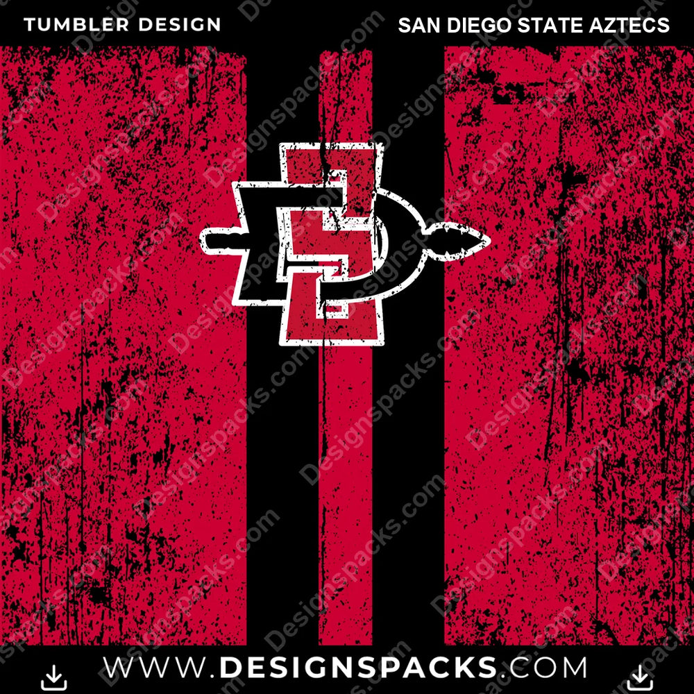 College Sport Grunge Style San Diego State Aztecs NCAA College Sport Tumbler Digital Wrap Design Download