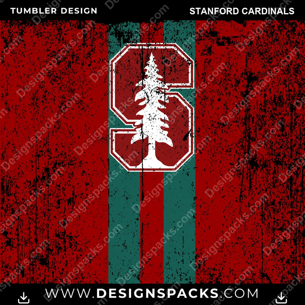 College Sport Grunge Style Stanford Cardinals NCAA College Sport Tumbler Digital Wrap Design Download
