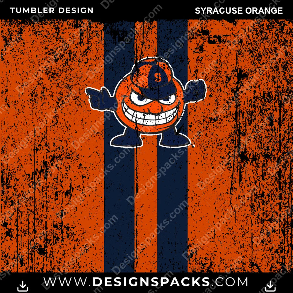 College Sport Grunge Style Syracuse Orange NCAA College Sport Tumbler Digital Wrap Design Download