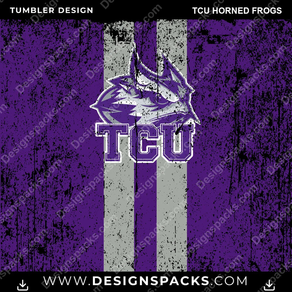 College Sport Grunge Style TCU Horned Frogs NCAA College Sport Tumbler Digital Wrap Design Download