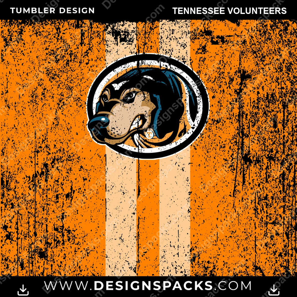 College Sport Grunge Style Tennessee Volunteers NCAA College Sport Tumbler Digital Wrap Design Download