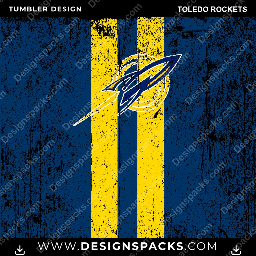 College Sport Grunge Style Toledo Rockets NCAA College Sport Tumbler Digital Wrap Design Download