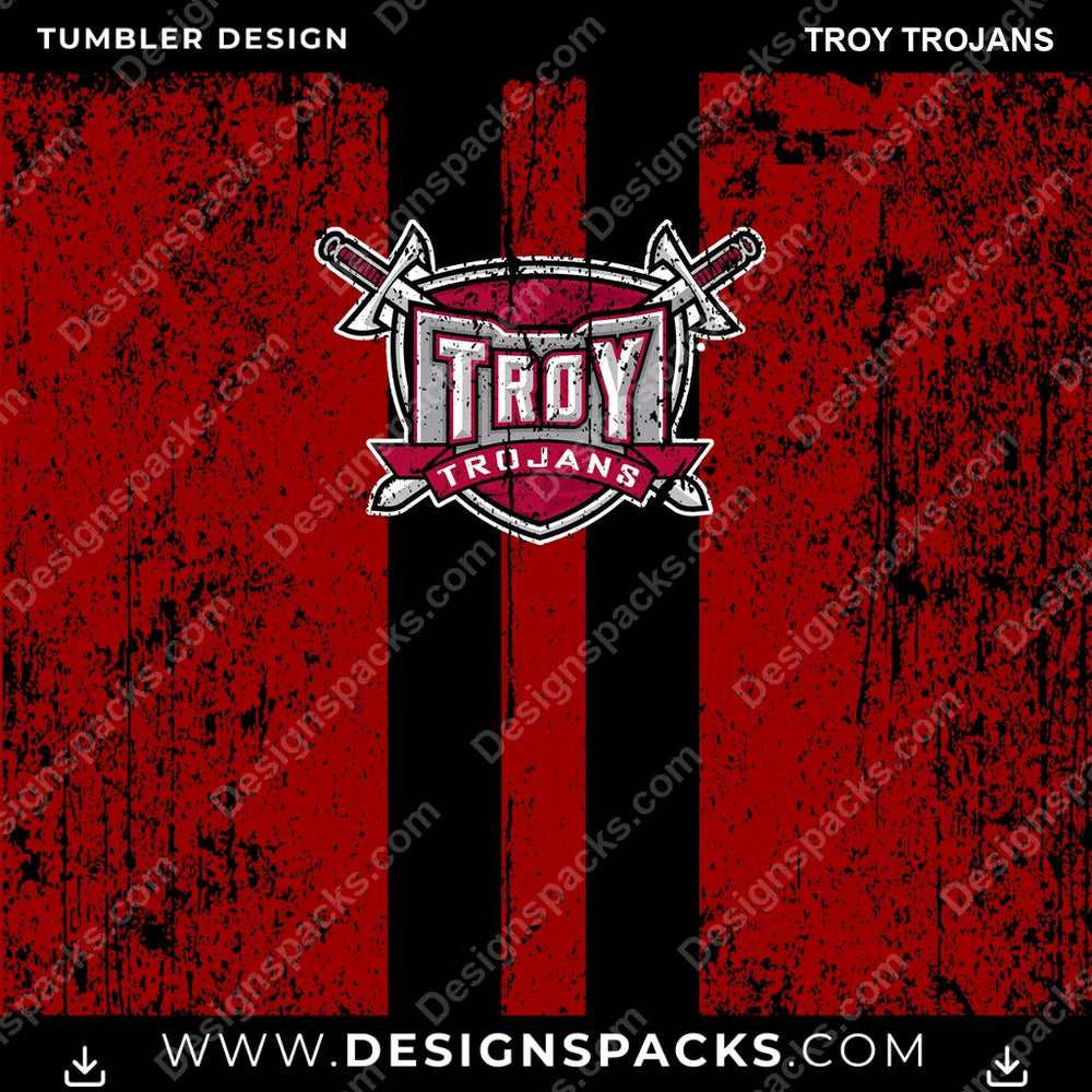 College Sport Grunge Style Troy Trojans NCAA College Sport Tumbler Digital Wrap Design Download