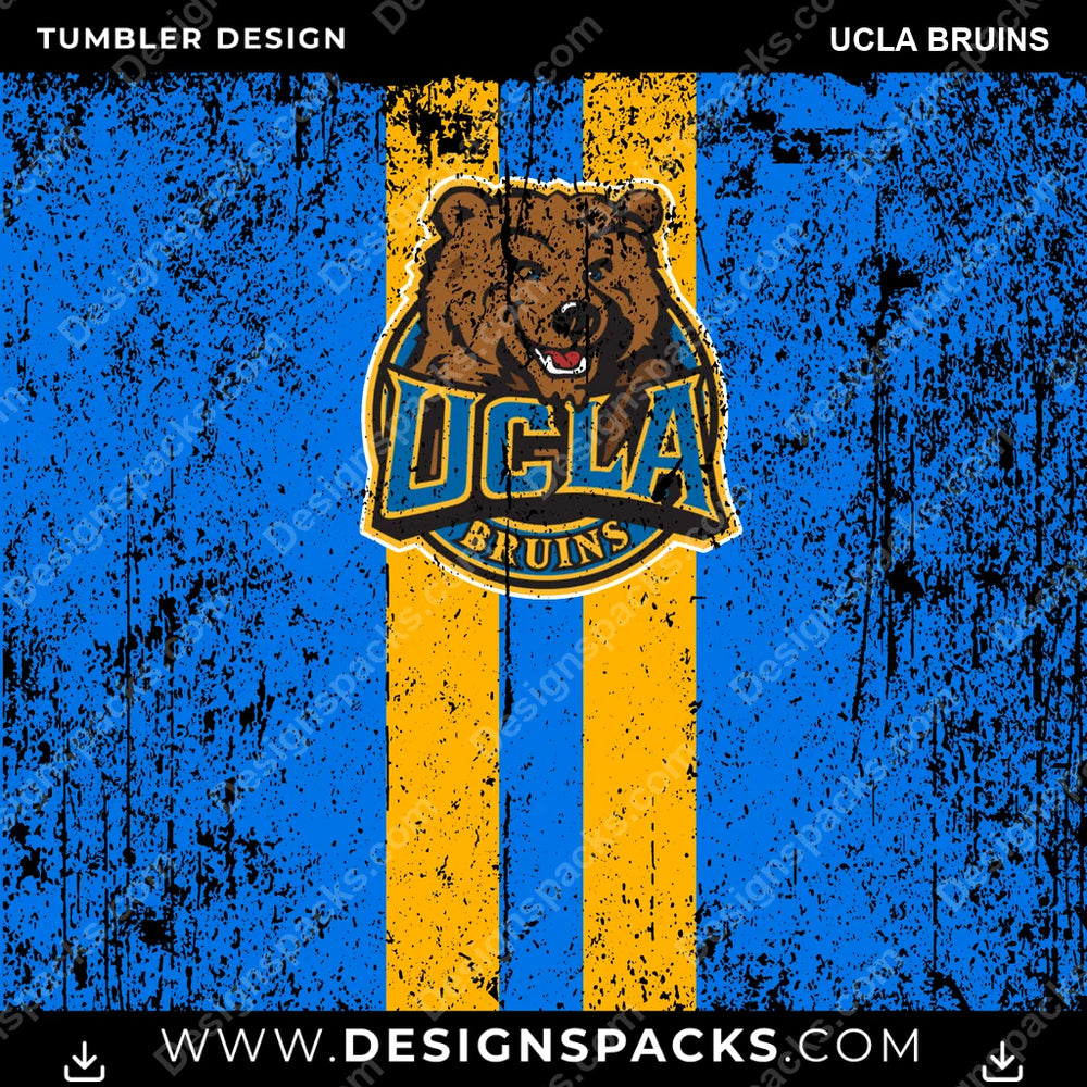 College Sport Grunge Style UCLA Bruins NCAA College Sport Tumbler Digital Wrap Design Download