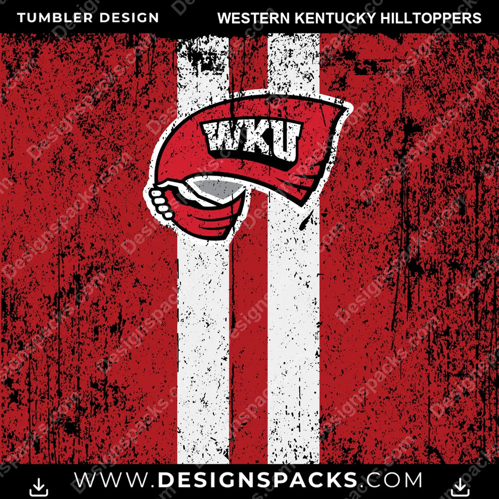 College Sport Grunge Style Western Kentucky Hilltoppers NCAA College Sport Tumbler Digital Wrap Design Download