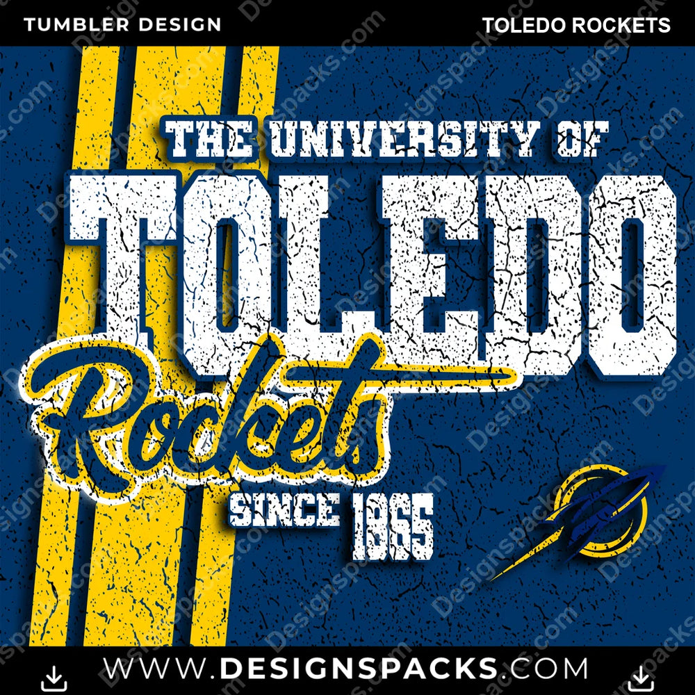 College Sport Grunge Toledo Rockets NCAA Tumbler Digital Wrap Design Download