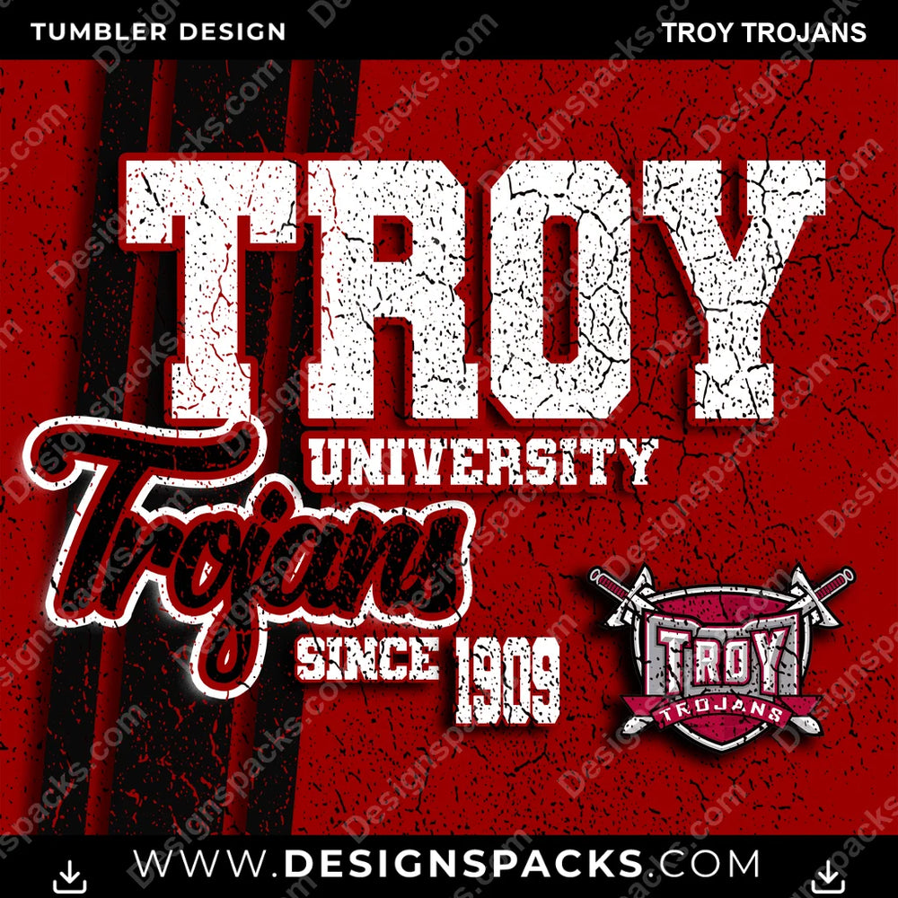 College Sport Grunge Troy Trojans NCAA College Sport Tumbler Digital Wrap Design Download