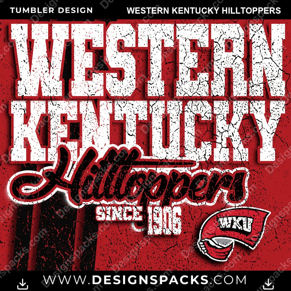 College Sport Grunge Western Kentucky Hilltoppers NCAA College Sport Tumbler Digital Wrap Design Download