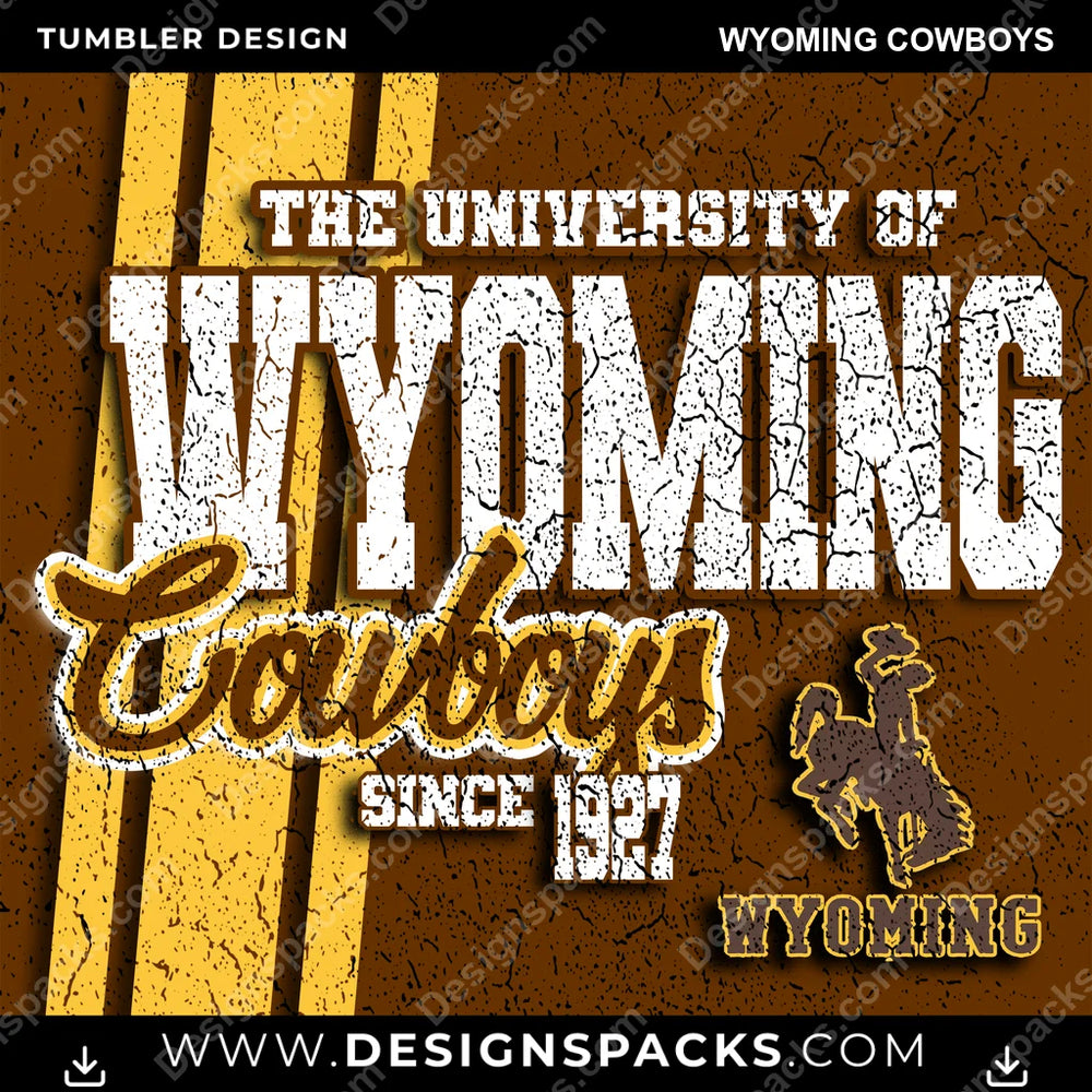 College Sport Grunge Wyoming Cowboys NCAA College Sport Tumbler Digital Wrap Design Download