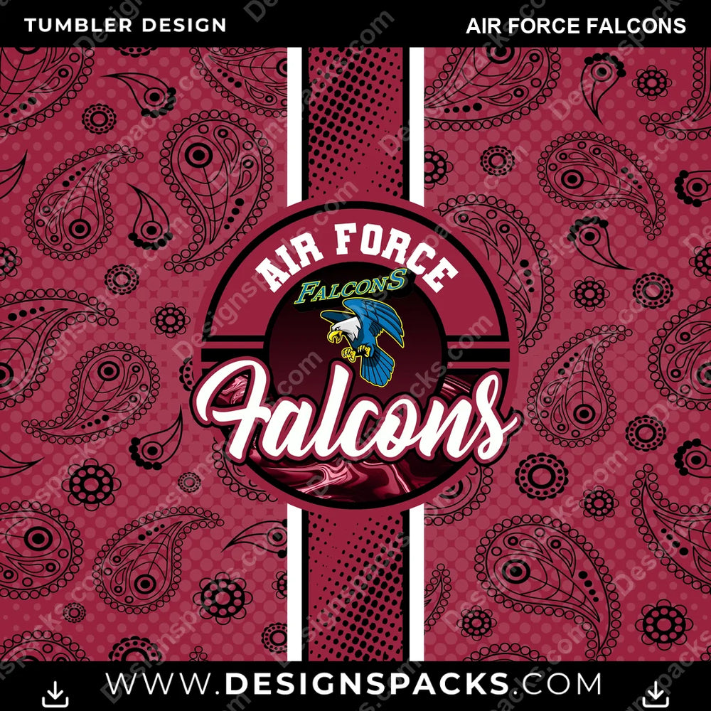 College Sport Handkerchief Air Force Falcons NCAA College Sport Tumbler Digital Wrap Design Download