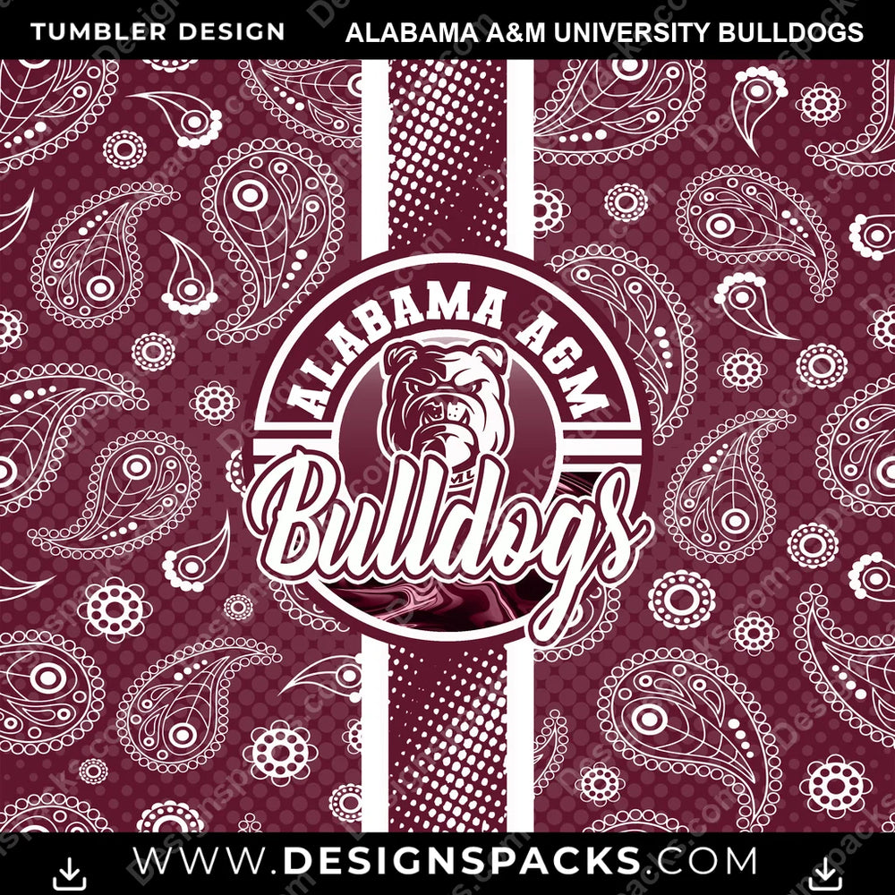 College Sport Handkerchief Alabama A&M University Bulldogs NCAA College Sport Tumbler Digital Wrap Design Download