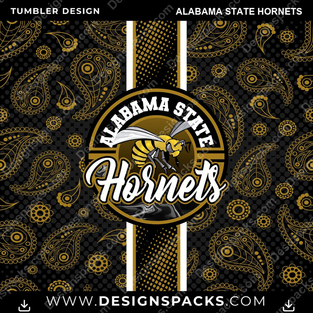 College Sport Handkerchief Alabama State Hornets NCAA College Sport Tumbler Digital Wrap Design Download