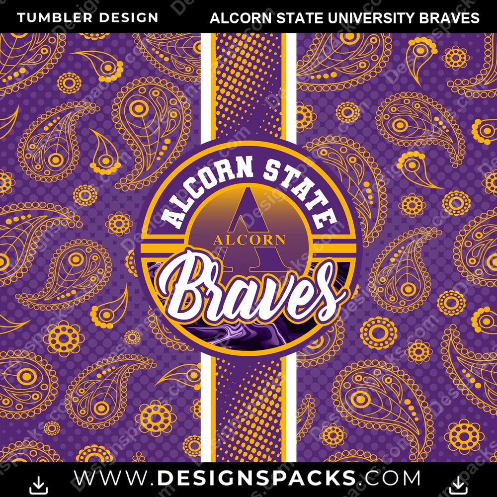 College Sport Handkerchief Alcorn State University Braves NCAA College Sport Tumbler Digital Wrap Design Download
