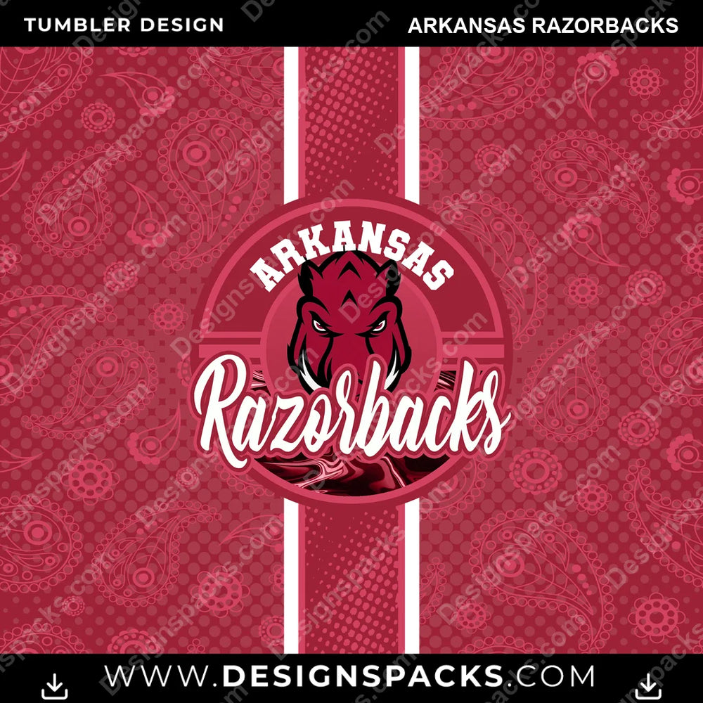 College Sport Handkerchief Arkansas Razorbacks NCAA College Sport Tumbler Digital Wrap Design Download