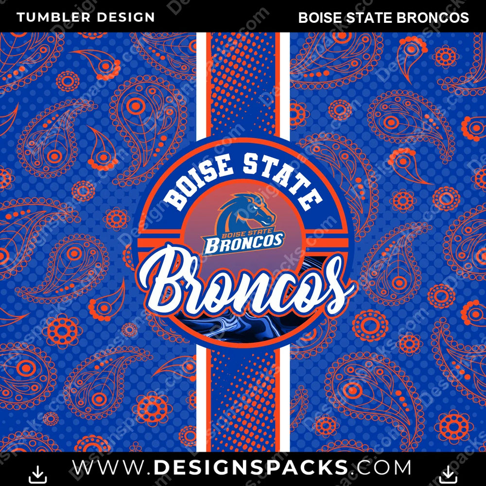 College Sport Handkerchief Boise State Broncos NCAA College Sport Tumbler Digital Wrap Design Download