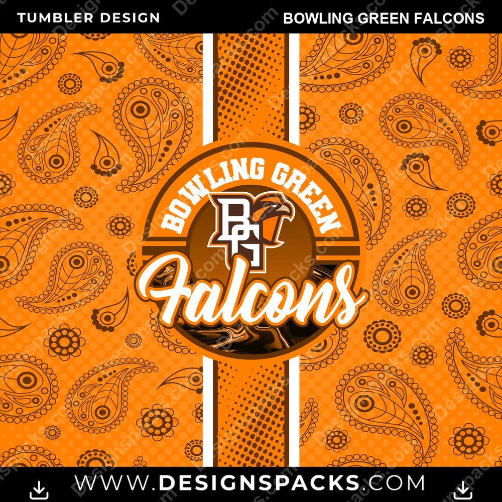 College Sport Handkerchief Bowling Green Falcons NCAA College Sport Tumbler Digital Wrap Design Download