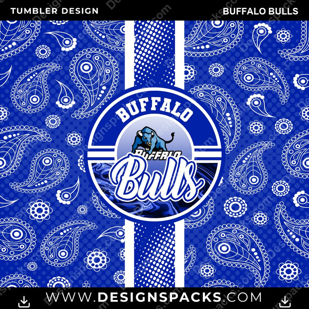 College Sport Handkerchief Buffalo Bulls NCAA College Sport Tumbler Digital Wrap Design Download