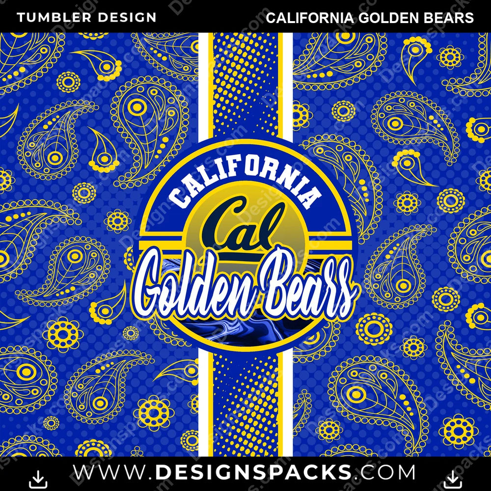 College Sport Handkerchief California Golden Bears NCAA College Sport Tumbler Digital Wrap Design Download