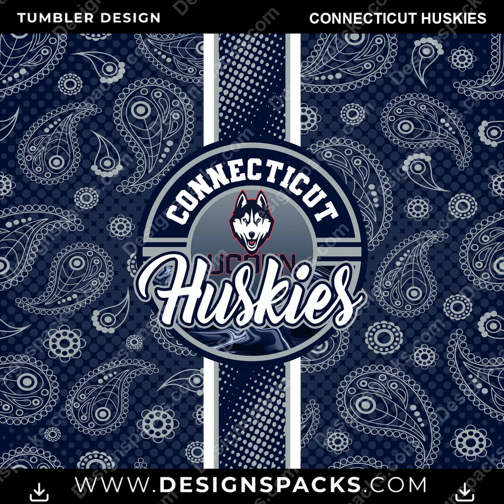 College Sport Handkerchief Connecticut Huskies NCAA College Sport Tumbler Digital Wrap Design Download