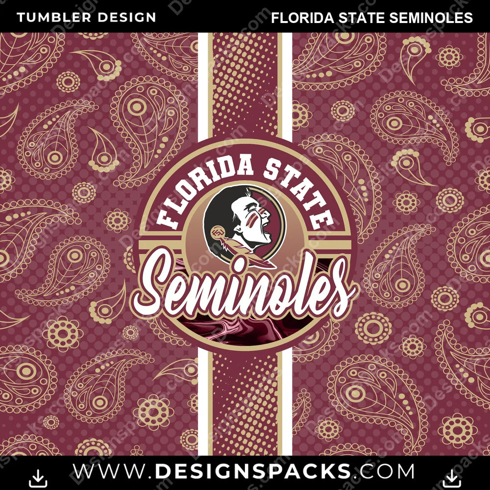 College Sport Handkerchief Florida State Seminoles NCAA College Sport Tumbler Digital Wrap Design Download