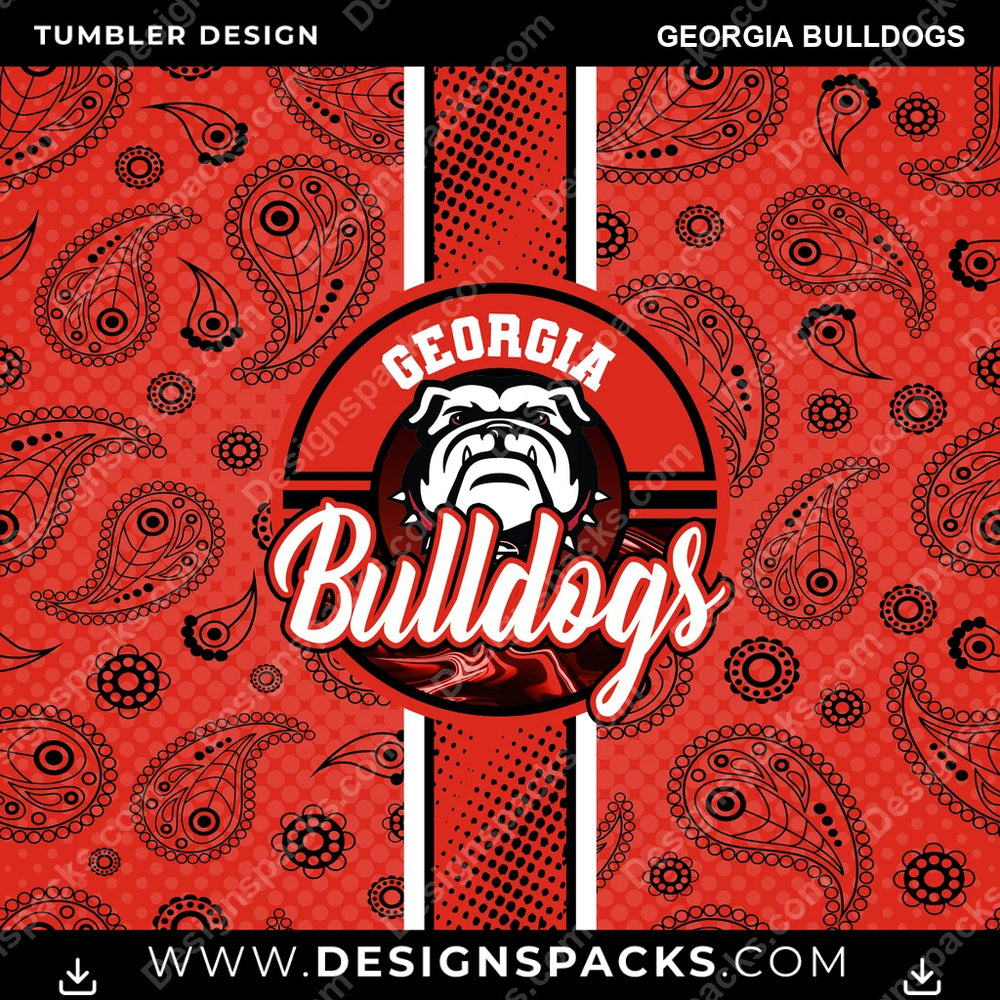 College Sport Handkerchief Georgia Bulldogs NCAA College Sport Tumbler Digital Wrap Design Download