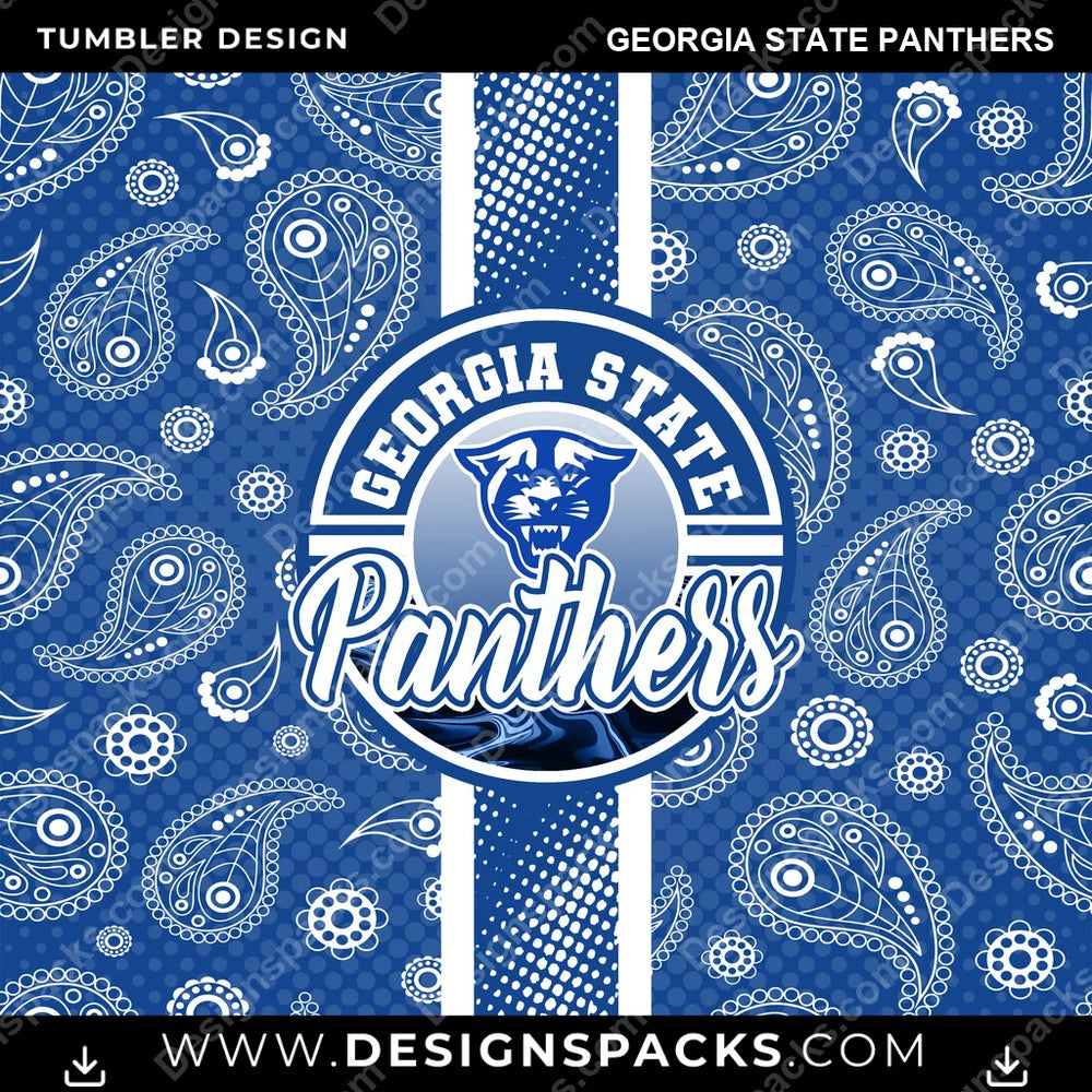 College Sport Handkerchief Georgia State Panthers NCAA College Sport Tumbler Digital Wrap Design Download