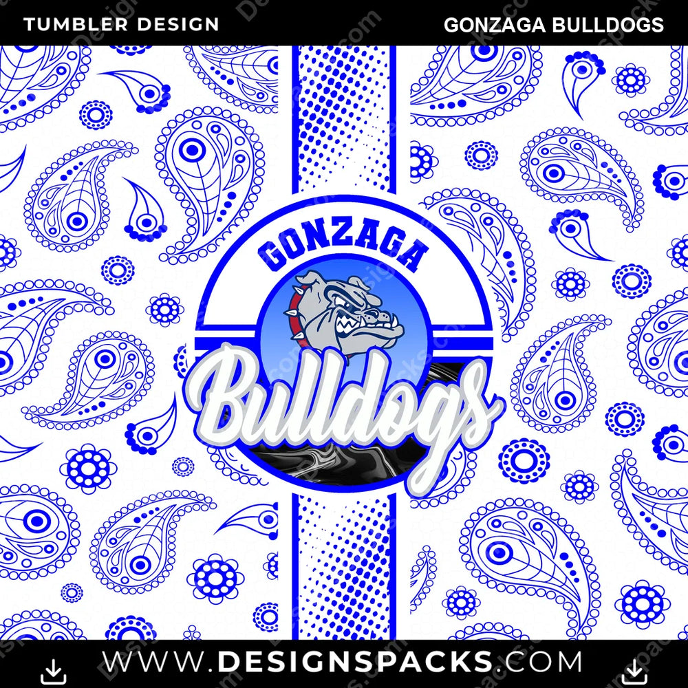 College Sport Handkerchief Gonzaga Bulldogs NCAA College Sport Tumbler Digital Wrap Design Download