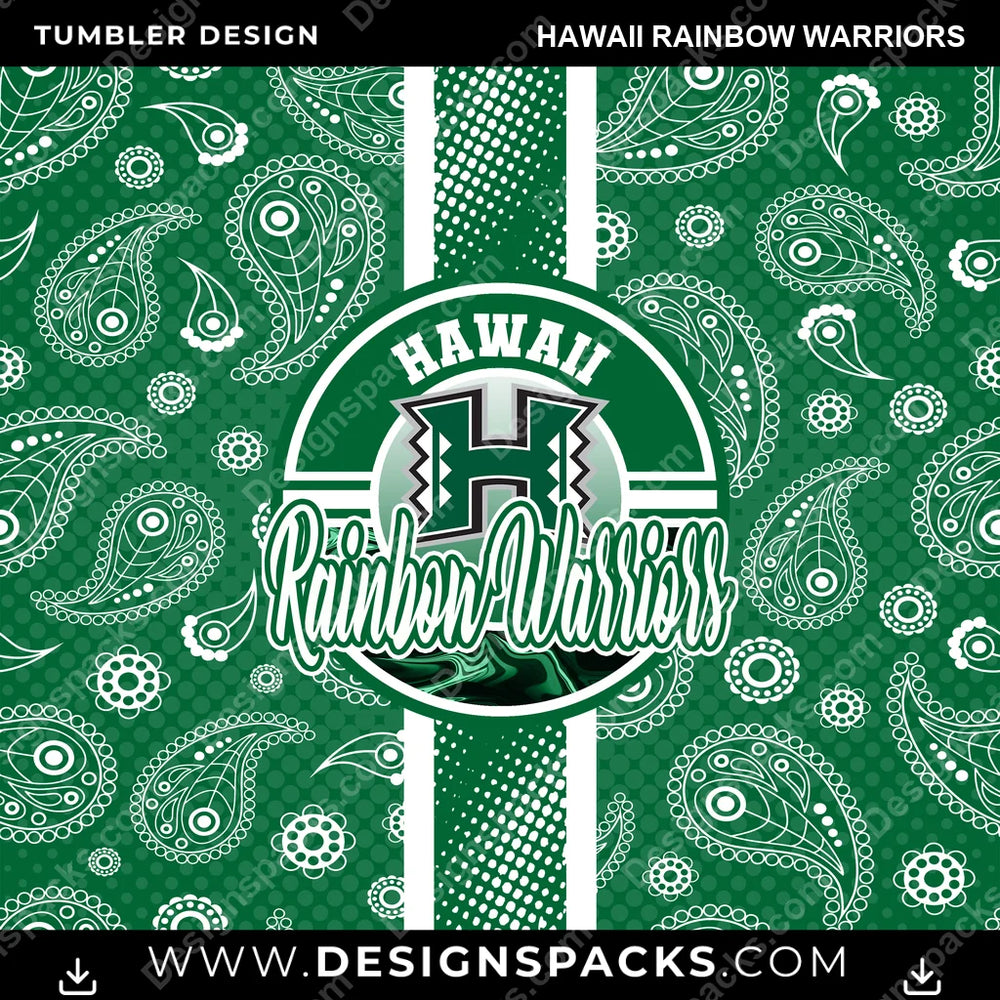 College Sport Handkerchief Hawaii Rainbow Warriors NCAA College Sport Tumbler Digital Wrap Design Download